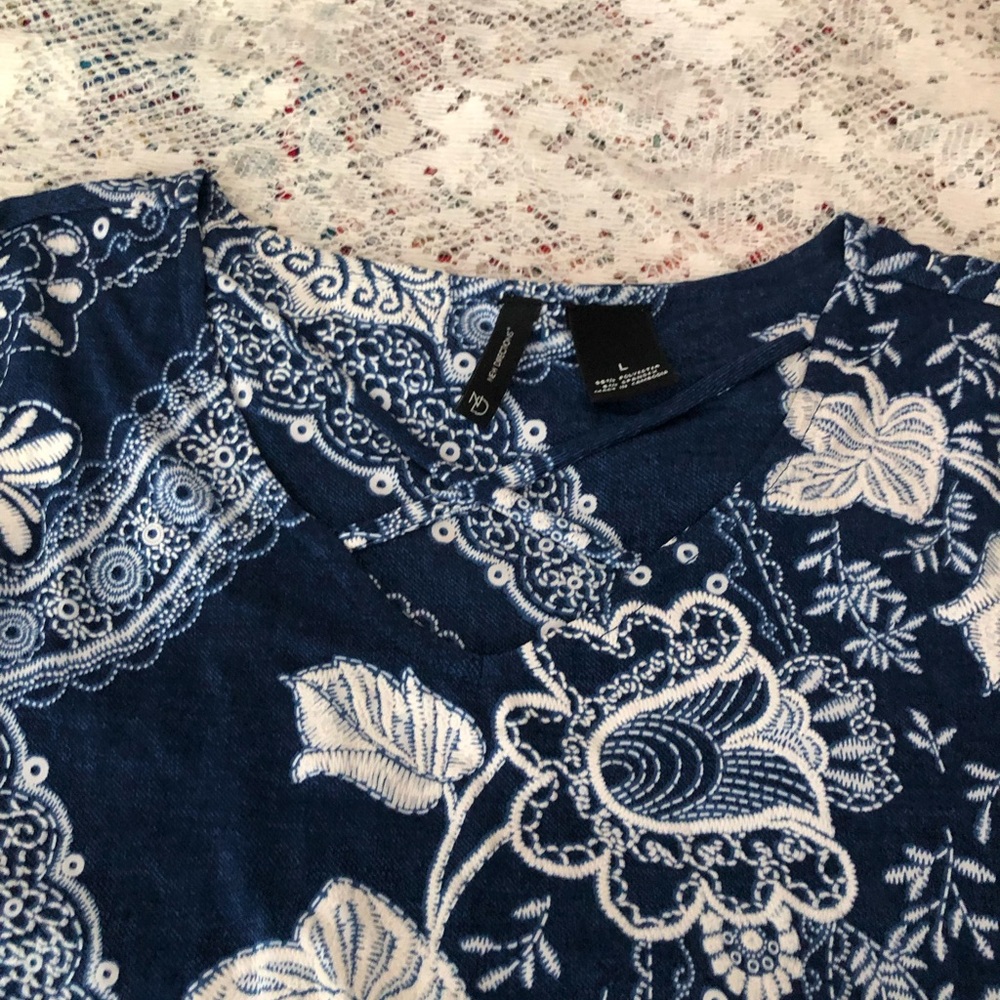 Blue and white shirt
